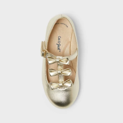 Toddler Girls' Eliana Mary Jane Flats - Cat & Jack™ Gold 4 Toddler Girls' Eliana Mary Jane Flats - Cat & Jack™ Gold - Image 2