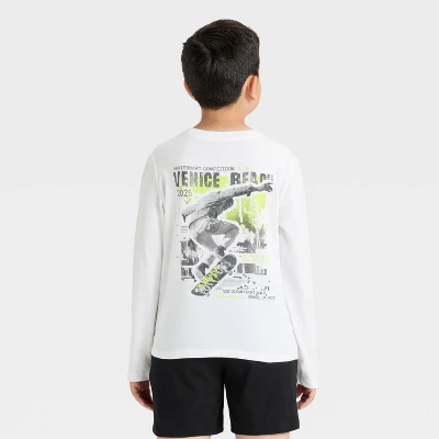 Boys' Long Sleeve 'Venice Beach' Graphic T-Shirt - Cat & Jack™ White 4 Boys' Long Sleeve 'Venice Beach' Graphic T-Shirt - Cat & Jack™ White - Image 2