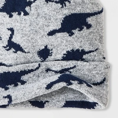 Boys' Dino Beanie & Neck Gaiter - Cat & Jack™ Gray 5 Boys' Dino Beanie & Neck Gaiter - Cat & Jack™ Gray - Image 3