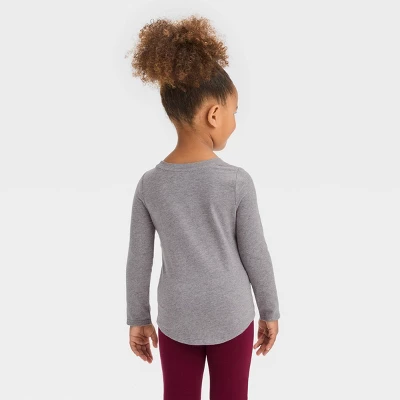 Toddler Girls' 3pk Solid Shirt Set - Cat & Jack™ White/Black/Gray 4 Toddler Girls' 3pk Solid Shirt Set - Cat & Jack™ White/Black/Gray - Image 2