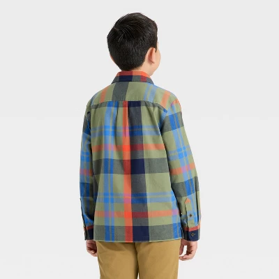 Boys' Long Sleeve Button-Down Shirt - Cat & Jack™ 3 Boys' Long Sleeve Button-Down Shirt - Cat & Jack™