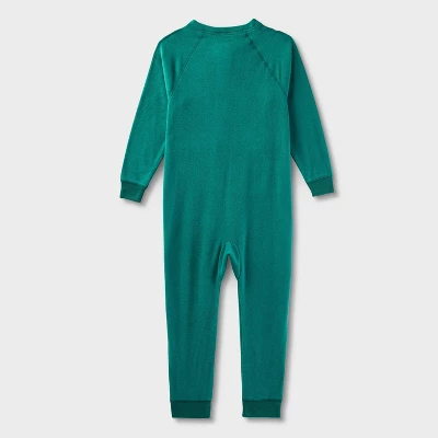 Toddler Adaptive Abdominal Access Fleece Union Suit Pajamas - Cat & Jack™ 3 Toddler Adaptive Abdominal Access Fleece Union Suit Pajamas - Cat & Jack™