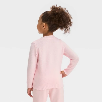 Toddler Girls' Bear Face Pullover Sweater - Cat & Jack™ Pink 3 Toddler Girls' Bear Face Pullover Sweater - Cat & Jack™ Pink