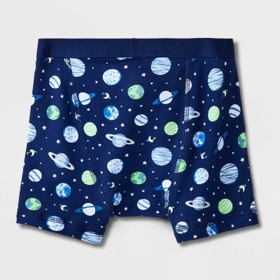 Boys' 7pk Space Boxer Briefs - Cat & Jack™ Blue/White 4 Boys' 7pk Space Boxer Briefs - Cat & Jack™ Blue/White - Image 2