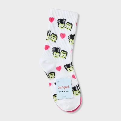 Kids' 2pk Frankenstein Halloween Crew Socks - Cat & Jack™ 3 Kids' 2pk Frankenstein Halloween Crew Socks - Cat & Jack™
