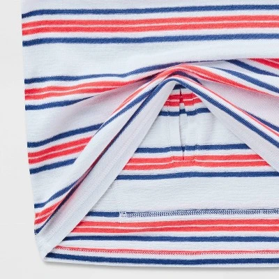 Boys' Adaptive 4th Of July Short Sleeve Stripe Short Set - Cat & Jack™ White 5 Boys' Adaptive 4th Of July Short Sleeve Stripe Short Set - Cat & Jack™ White - Image 3
