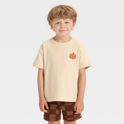Toddler Boys' Short Sleeve Pumpkin Spice French Terry T-Shirt And Shorts Set - Cat & Jack™ Khaki 4 Toddler Boys' Short Sleeve Pumpkin Spice French Terry T-Shirt And Shorts Set - Cat & Jack™ Khaki - Image 2