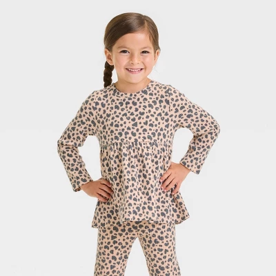 Toddler Girls' Ribbed Leopard Shirt - Cat & Jack™ Beige 5 Toddler Girls' Ribbed Leopard Shirt - Cat & Jack™ Beige - Image 3