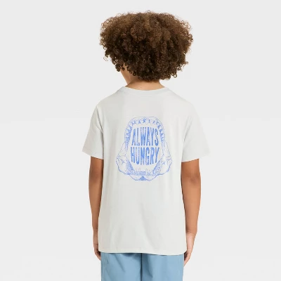 Boys' Short Sleeve Shark Graphic T-Shirt - Cat & Jack™ Light Gray 4 Boys' Short Sleeve Shark Graphic T-Shirt - Cat & Jack™ Light Gray - Image 2