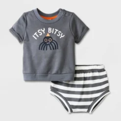 Baby 2pc 'Itsy Bitsy' Sweatshirt & Bottom Set - Cat & Jack™ Gray -Kid Clothing GUEST 08a5d053 8199 4984 bbf8 d47253115c05