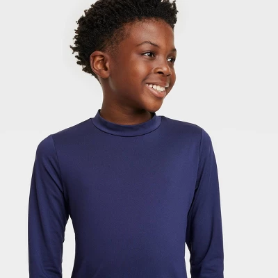 Boys' Solid Long Sleeve Rash Guard Swim Shirt - Cat & Jack™ Navy Blue 3 Boys' Solid Long Sleeve Rash Guard Swim Shirt - Cat & Jack™ Navy Blue