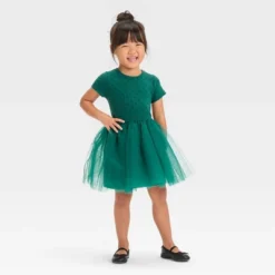 Toddler Girls' Dot Short Sleeve Knit Tulle Dress - Cat & Jack™ Green 7 Toddler Girls' Dot Short Sleeve Knit Tulle Dress - Cat & Jack™ Green -Kid Clothing GUEST 08ec53ed a554 452a a22c 4a36e538f7e9