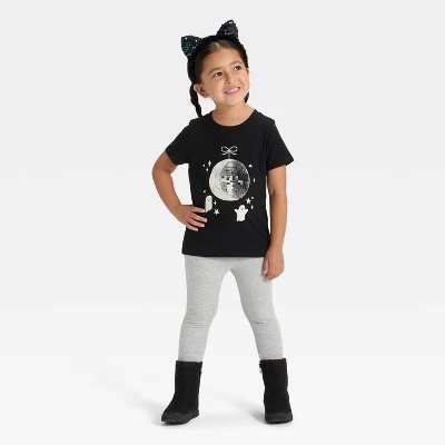 Toddler Girls' Short Sleeve Halloween Graphic T-Shirt - Cat & Jack™ Black 5 Toddler Girls' Short Sleeve Halloween Graphic T-Shirt - Cat & Jack™ Black - Image 3