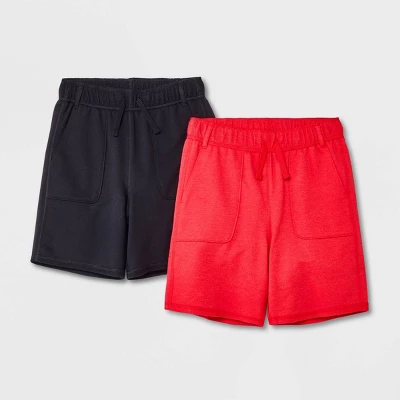 Boys' 2pk Adaptive Knit Pull-On Shorts - Cat & Jack™ Red/Black 5 Boys' 2pk Adaptive Knit Pull-On Shorts - Cat & Jack™ Red/Black - Image 3