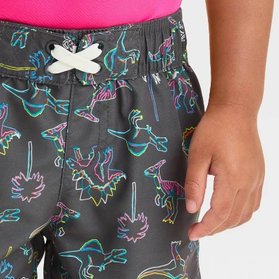 Toddler Boys' Dinosaur Swim Board Shorts - Cat & Jack™ Black 4 Toddler Boys' Dinosaur Swim Board Shorts - Cat & Jack™ Black - Image 2