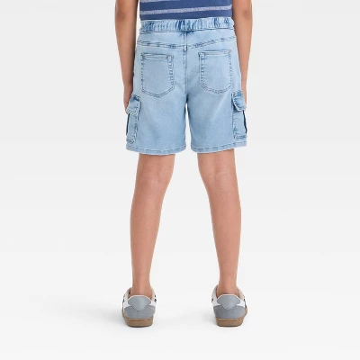 Boys' 'At The Knee' Pull-On Cargo Denim Shorts - Cat & Jack™ 3 Boys' 'At The Knee' Pull-On Cargo Denim Shorts - Cat & Jack™