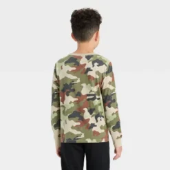 Boys' Long Sleeve Camo T-Shirt - Cat & Jack™ Khaki