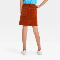 Girls' Button-Front Corduroy Skirt - Cat & Jack™ Orange