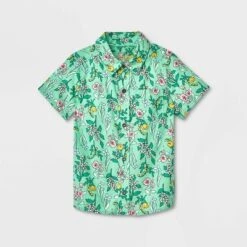 Toddler Boys' Adaptive 2pc Floral Printed Woven Short Sleeve Shirt And Pants Set With Bowtie - Cat & Jack™ Green -Kid Clothing GUEST 0d4421cf 7efe 4ea7 9f93 d71db4c1ad58