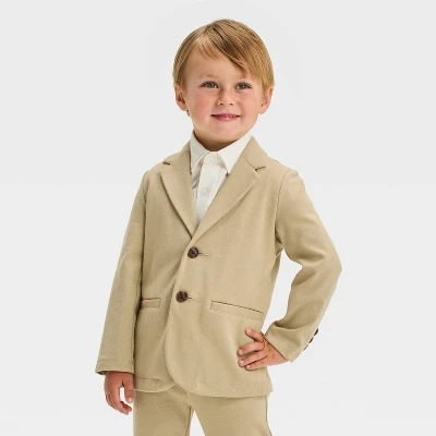 Toddler Boys' Knit Blazer - Cat & Jack™ Khaki 5 Toddler Boys' Knit Blazer - Cat & Jack™ Khaki - Image 3