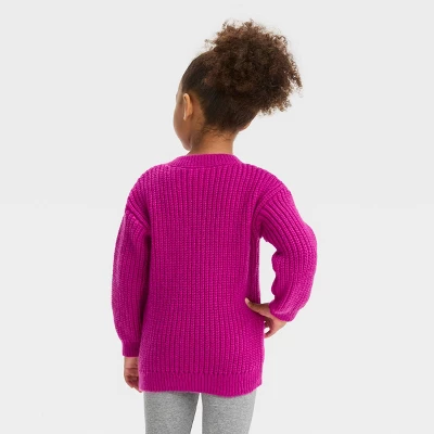 Toddler Girls' Cable Pullover Sweater - Cat & Jack™ 3 Toddler Girls' Cable Pullover Sweater - Cat & Jack™