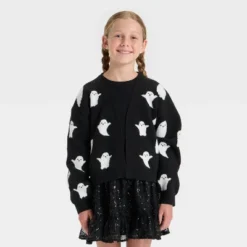 Girls' Long Sleeve Halloween Cardigan Sweater - Cat & Jack™ Black 7 Girls' Long Sleeve Halloween Cardigan Sweater - Cat & Jack™ Black -Kid Clothing GUEST 0e2c98a6 0261 402d 8cb0 a30cdae5b1e4