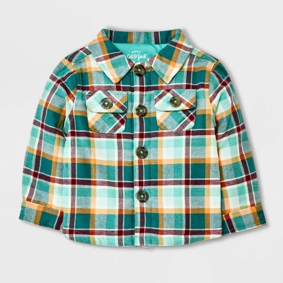 Baby Boys' Plaid Shacket - Cat & Jack™ Green 5 Baby Boys' Plaid Shacket - Cat & Jack™ Green - Image 3