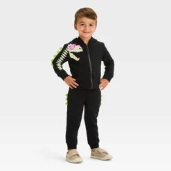 Toddler Boys' Glow In The Dark Dino Halloween Zip-Up Sweatshirt - Cat & Jack™ Black 8 Toddler Boys' Glow In The Dark Dino Halloween Zip-Up Sweatshirt - Cat & Jack™ Black -Kid Clothing GUEST 122dbd92 3519 41fc 9e2c 0927290b5d88