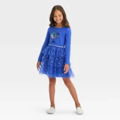 Girls' Long Sleeve Menorah Tiered Hanukkah Tulle Dress - Cat & Jack™ Blue 9 Girls' Long Sleeve Menorah Tiered Hanukkah Tulle Dress - Cat & Jack™ Blue -Kid Clothing GUEST 16dc6fcd ed69 46fc b18d ac73141de713