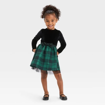 Toddler Girls' Checkered Dress - Cat & Jack™ Green 4 Toddler Girls' Checkered Dress - Cat & Jack™ Green - Image 2