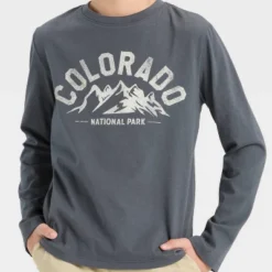Boys' Long Sleeve 'Colorado National Park' Graphic T-Shirt - Cat & Jack™ Charcoal Gray