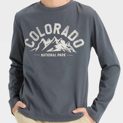 Boys' Long Sleeve 'Colorado National Park' Graphic T-Shirt - Cat & Jack™ Charcoal Gray 3 Boys' Long Sleeve 'Colorado National Park' Graphic T-Shirt - Cat & Jack™ Charcoal Gray