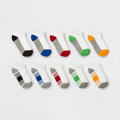 Boys' 10pk Low Cut Socks - Cat & Jack™ White 4 Boys' 10pk Low Cut Socks - Cat & Jack™ White - Image 2