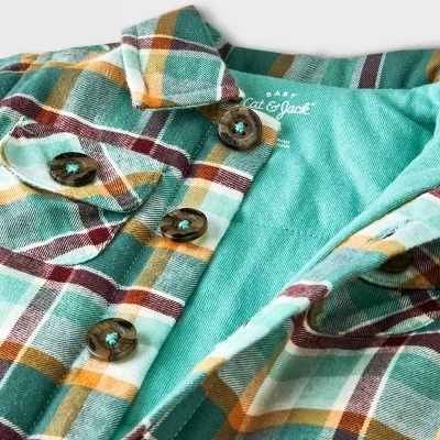 Baby Boys' Plaid Shacket - Cat & Jack™ Green 4 Baby Boys' Plaid Shacket - Cat & Jack™ Green - Image 2