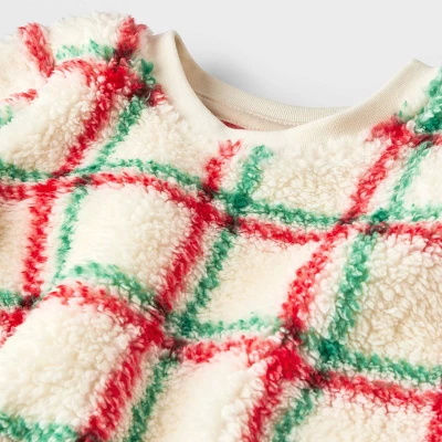 Baby Plaid Faux Shearling Top & Bottom Set - Cat & Jack™ Off-White 4 Baby Plaid Faux Shearling Top & Bottom Set - Cat & Jack™ Off-White - Image 2