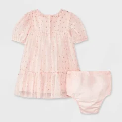 Baby Girls' Foil Tulle Dress - Cat & Jack™ Orange