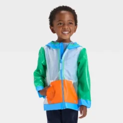 Toddler Boys' Colorblock Clear Rain Jacket - Cat & Jack™ Green/Blue/Orange -Kid Clothing GUEST 1b29a13d c1cc 483d 8037 b54714999499