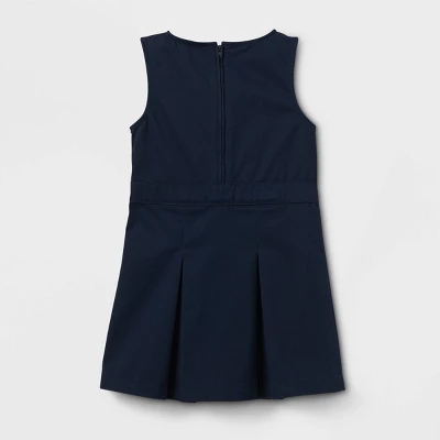 Toddler Girls' Sleeveless Uniform Woven Jumper - Cat & Jack™ 3 Toddler Girls' Sleeveless Uniform Woven Jumper - Cat & Jack™