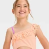 Girls' 'Beach Dreams' Solid One Piece Swimsuit - Cat & Jack™ Pink