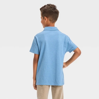 Boys' Short Sleeve Jersey Button-Down Shirt - Cat & Jack™ 3 Boys' Short Sleeve Jersey Button-Down Shirt - Cat & Jack™
