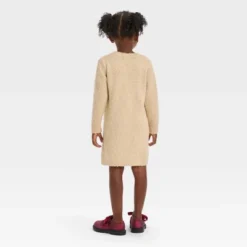 Toddler Girls' Teddy Bear Printed Dress - Cat & Jack™ Beige