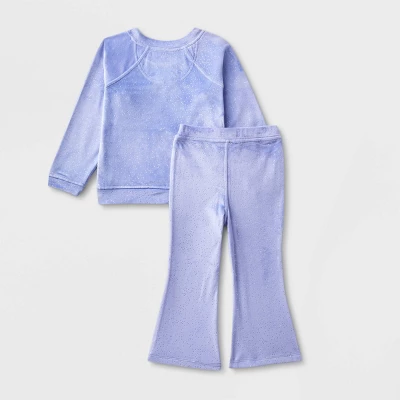 Toddler Girls' 2pc Adaptive Sparkle Velour Set - Cat & Jack™ Periwinkle 3 Toddler Girls' 2pc Adaptive Sparkle Velour Set - Cat & Jack™ Periwinkle