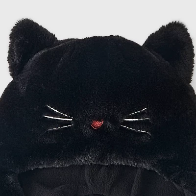 Girls' Cat Hooded Hat - Cat & Jack™ Black 4 Girls' Cat Hooded Hat - Cat & Jack™ Black - Image 2