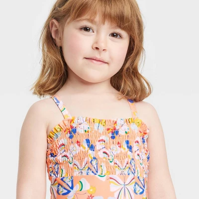 Toddler Girls' Butterfly One Piece Swimsuit - Cat & Jack™ Orange 3 Toddler Girls' Butterfly One Piece Swimsuit - Cat & Jack™ Orange