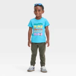 Toddler Boys' Short Sleeve State Of Mind Graphic T-Shirt - Cat & Jack™ Turquoise Blue -Kid Clothing GUEST 1fc6aa3e d98c 4a44 9f5a 9d6540dc25aa