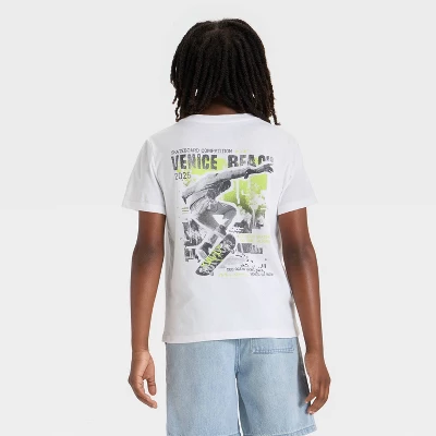 Boys' Short Sleeve 'Venice Beach' Graphic T-Shirt - Cat & Jack™ Off-White 4 Boys' Short Sleeve 'Venice Beach' Graphic T-Shirt - Cat & Jack™ Off-White - Image 2