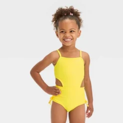 Toddler Girls' Textured Cut Out One Piece Swimsuit - Cat & Jack™ Yellow 7 Toddler Girls' Textured Cut Out One Piece Swimsuit - Cat & Jack™ Yellow -Kid Clothing GUEST 21090233 4c0e 42ad 9d71 f00636c44e54