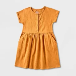 Girls' Adaptive Short Sleeve Knit Dress - Cat & Jack™ Dark Mustard Yellow 9 Girls' Adaptive Short Sleeve Knit Dress - Cat & Jack™ Dark Mustard Yellow -Kid Clothing GUEST 2210ae4e 3ebb 46fa a80f b805813d1d9b