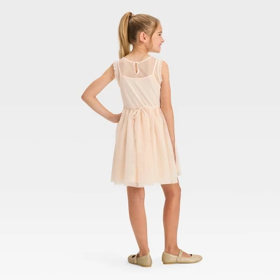 Girls' Sleeveless Embroidered Dress - Cat & Jack™ Ivory 3 Girls' Sleeveless Embroidered Dress - Cat & Jack™ Ivory