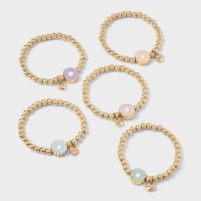 Girls' 5pk BFF Bracelet Set - Cat & Jack™ 5 Girls' 5pk BFF Bracelet Set - Cat & Jack™ - Image 3